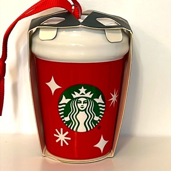 Starbucks Holiday 2022 Ceramic Ornament Red Cup - Picture 1 of 6